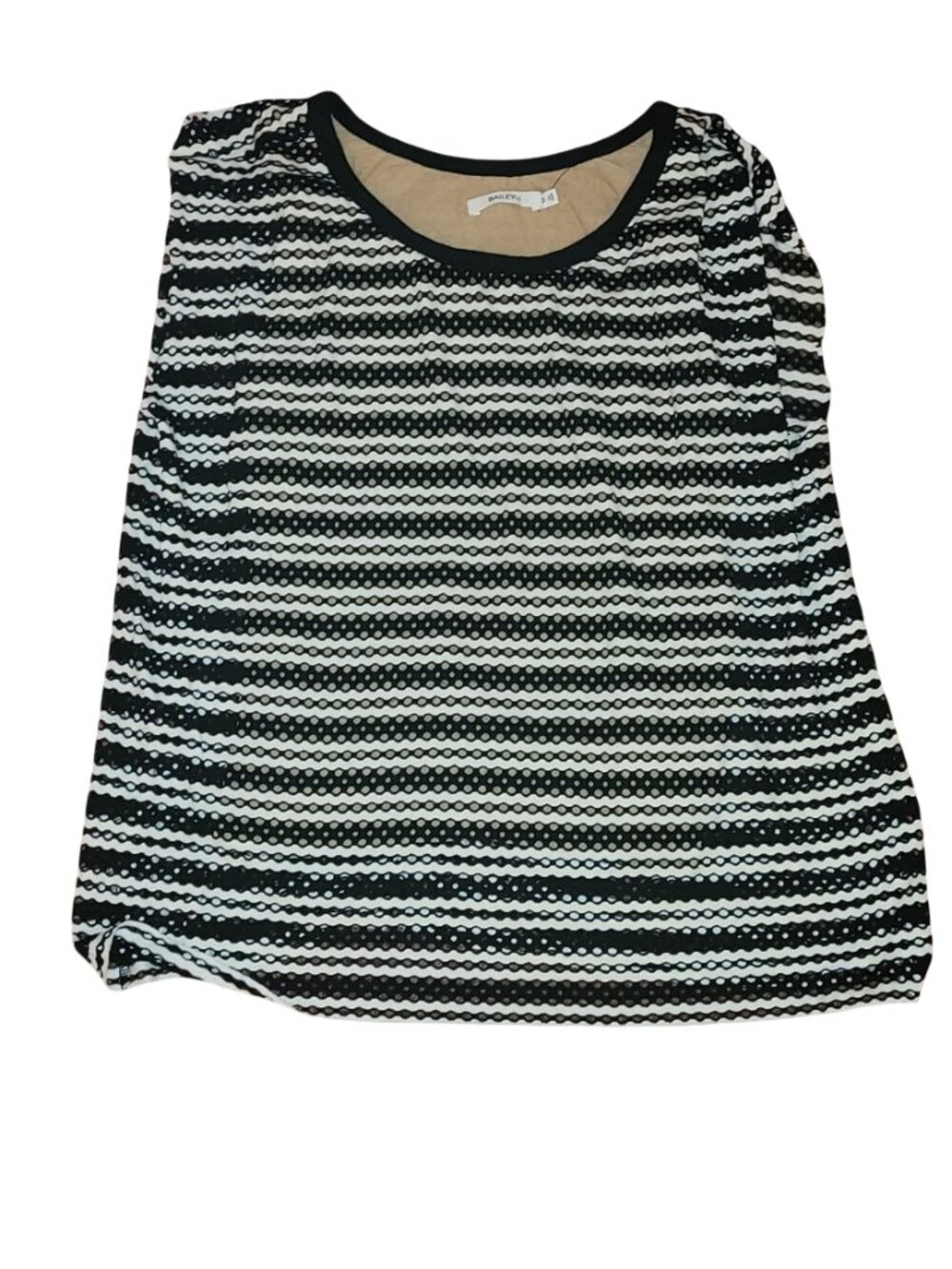 Baily 44 Medium black-and-white striped perforated top